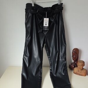 Mexx Black Vegan Leather Pants